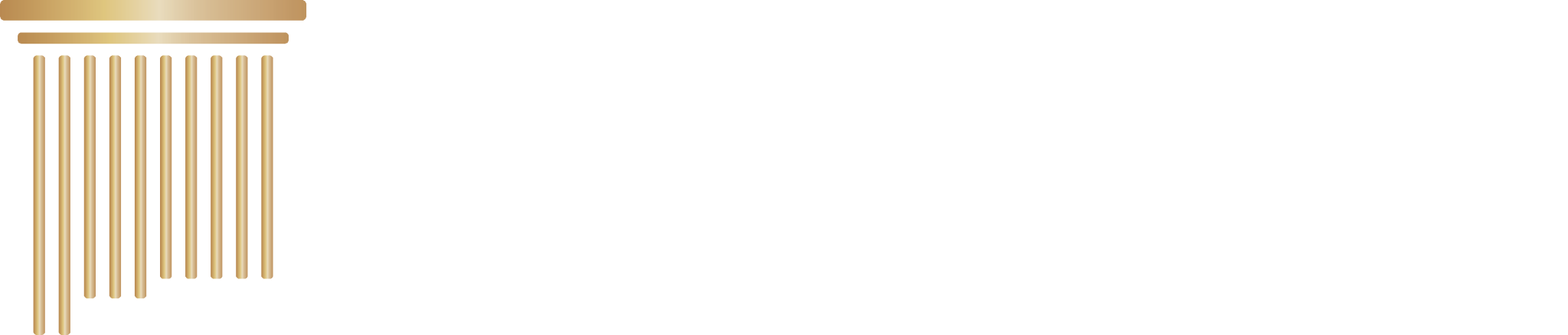 Horizontal version of NMDOJ's logo. It shows the gold Pillar shaped as the state of New 
             Mexico on the left and white text on the right that reads, "New Mexico Department of Justice," on the left.